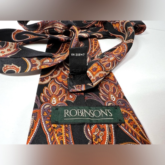 Robinson’s Vintage Tie Paisley 100% Silk - Picture 6 of 7